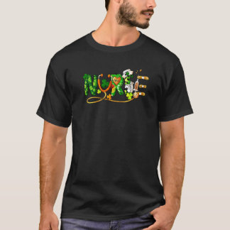 Irish Nurse Stethoscope Scrub St Patricks Day Nurs T-Shirt