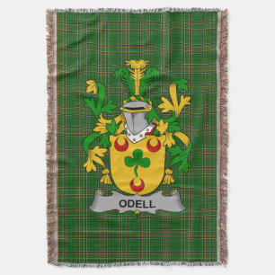 Irish Odell Coat of Arms Family Crest Ireland Throw Blanket