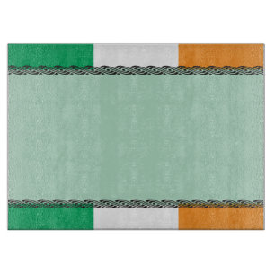 Irish or Ireland Theme Flag Colours and Border Cutting Board