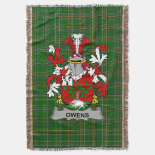  Irish Owens Coat of Arms Family Crest Ireland Throw Blanket
