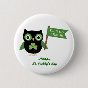 Irish Owl 6 Cm Round Badge
