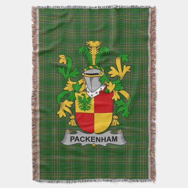  Irish Packenham Coat of Arms Family Crest Ireland Throw Blanket (Front Vertical)