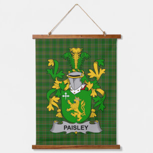 Irish Paisley Coat of Arms Family Crest Hanging Tapestry