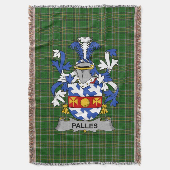  Irish Palles Coat of Arms Family Crest Ireland Throw Blanket (Front Vertical)