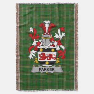  Irish Parker Coat of Arms Family Crest Ireland Throw Blanket