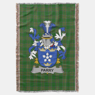  Irish Parry Coat of Arms Family Crest Ireland Throw Blanket