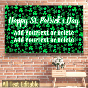 Irish Party Shamrock Clover Modern St Patricks Day Banner