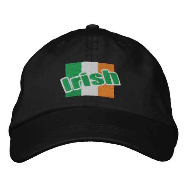 Irish Patriotic Ireland Flag And Text Embroidered Hat (Front)