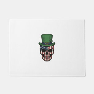 Irish Patriotic Skull Vintage Engraving Shirt Desi Doormat