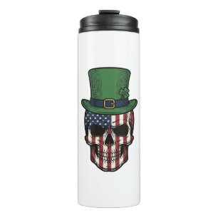 Irish Patriotic Skull Vintage Engraving Shirt Desi Thermal Tumbler