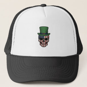 Irish Patriotic Skull Vintage Engraving Shirt Desi Trucker Hat