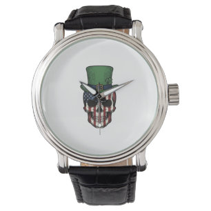 Irish Patriotic Skull Vintage Engraving Shirt Desi Watch