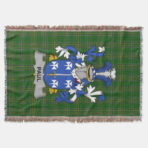 Irish Paul Coat of Arms Family Crest Ireland Throw Blanket