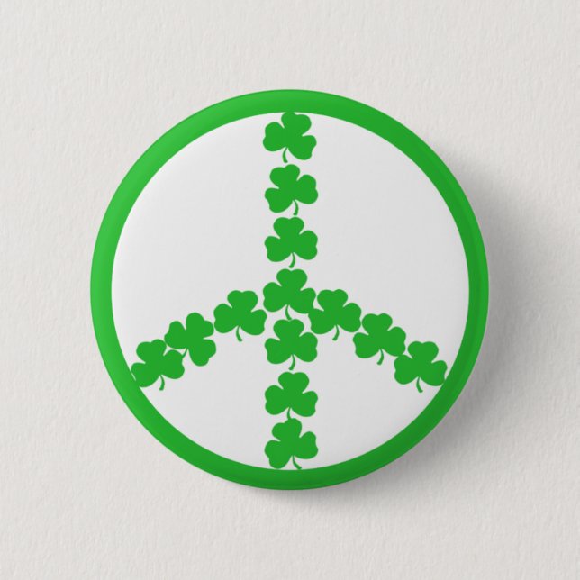 Irish peace shamrock 6 cm round badge (Front)