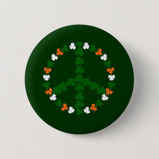 Irish peace sign 6 cm round badge (Front)