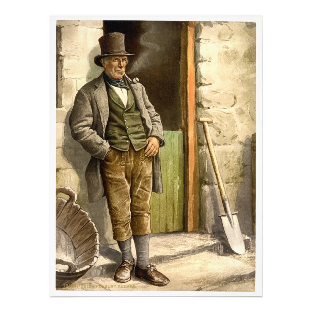 Irish Peasant Farmer 1890 Photo Print (Front)