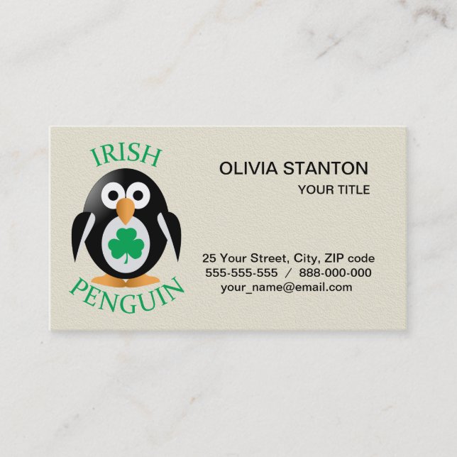 Irish penguin business card (Front)