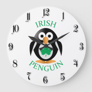Irish penguin large clock
