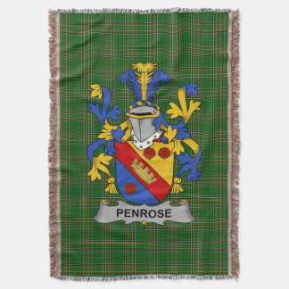  Irish Penrose Coat of Arms Family Crest Ireland Throw Blanket