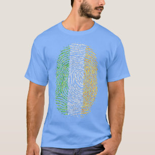 Irish People Ireland Irish Fingerprint Flag T-Shirt