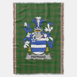 Irish Peppard Coat of Arms Family Crest Ireland Throw Blanket