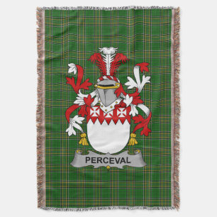 Irish Perceval Coat of Arms Family Crest Ireland Throw Blanket