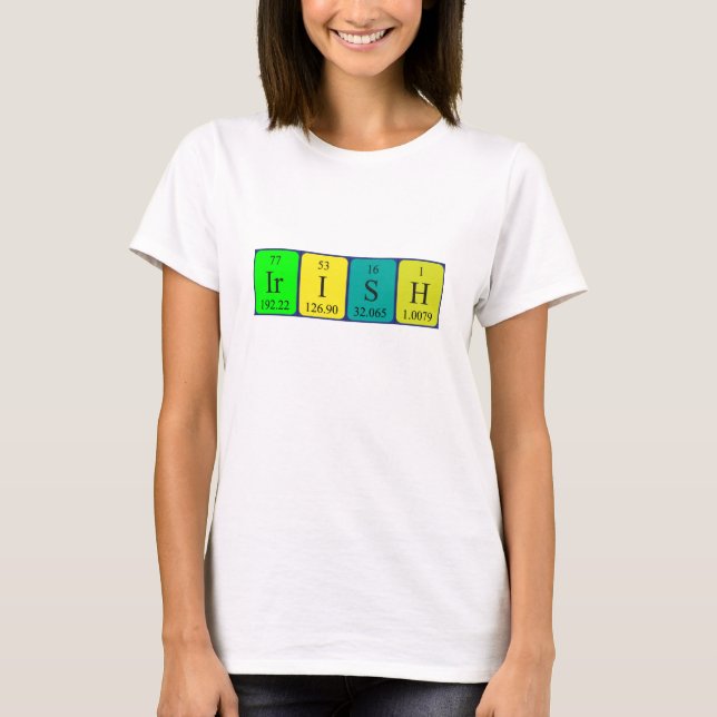 Irish periodic table patriotic shirt (Front)