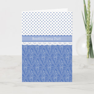 Irish Periwinkle, Faux Lace, Polka Dots Birthday Card