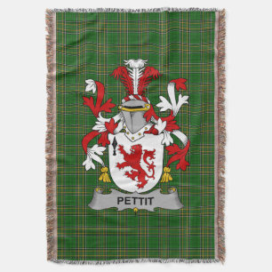  Irish Pettit Coat of Arms Family Crest Ireland Throw Blanket