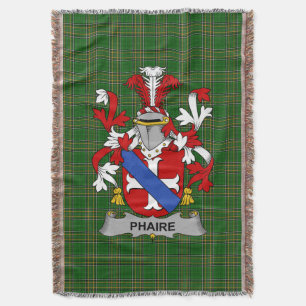  Irish Phaire Coat of Arms Family Crest Ireland Throw Blanket