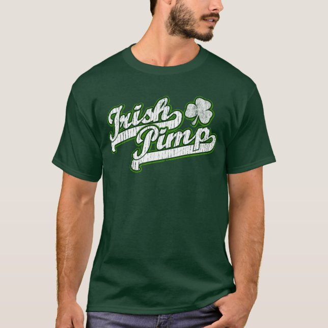 Irish Pimp Logo St. Patrick's Day Funny T-shirt (Front)