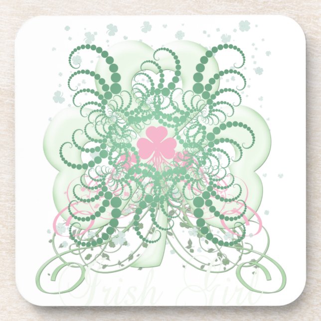 Irish Pink SHamrock Coaster (Front)