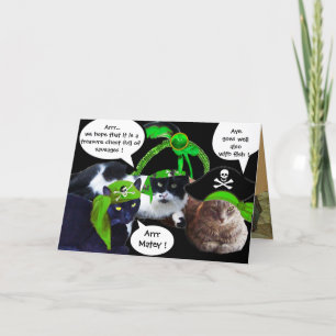 IRISH PIRATE CATS / ANTIQUE PIRATES TREASURE MAPS CARD