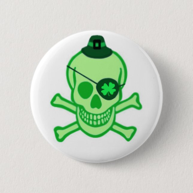 Irish Pirate Skull Button (Front)