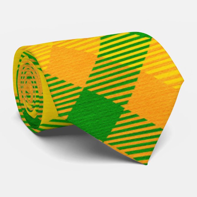 Irish Plaid St Patrick's Day Pattern Tie (Rolled)