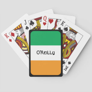 Irish Poker Player Personalised Tricolour Flag Bic Playing Cards