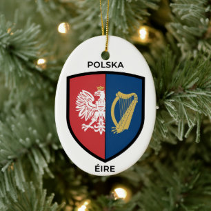 Irish-Polish Heritage Ceramic Tree Decoration