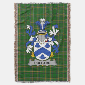 Irish Pollard Coat of Arms Family Crest Ireland Throw Blanket
