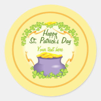 Irish Pot of Gold Classic Round Sticker