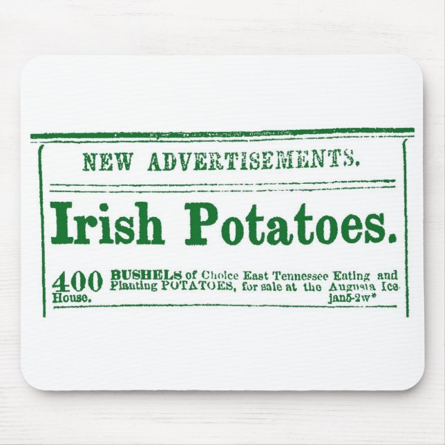 Irish Potato Newspaper Advertisement Civil War era Mouse Mat (Front)