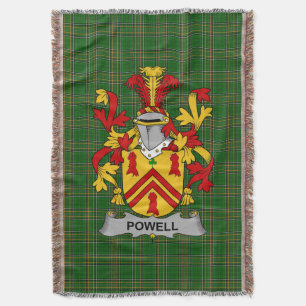  Irish Powell Coat of Arms Family Crest Ireland Throw Blanket