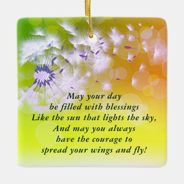 Irish Prayer and Blessing Personalised Christmas Ceramic Ornament (Front)
