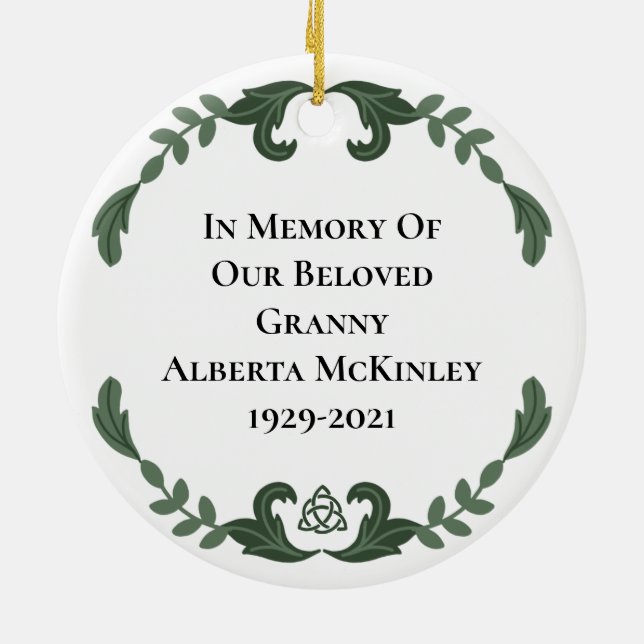 Irish Prayer Blessing Loving Memory Remembrance Ce Ceramic Tree Decoration (Back)