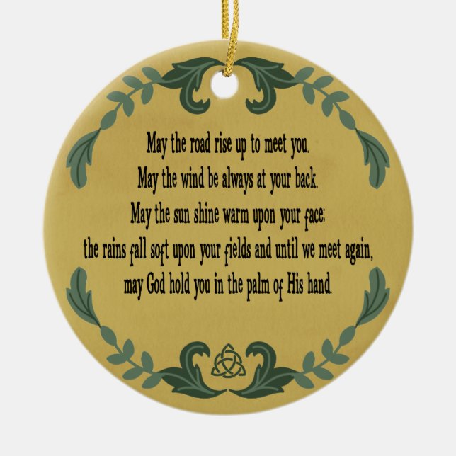 Irish Prayer Blessing Loving Memory Remembrance Ceramic Tree Decoration (Front)