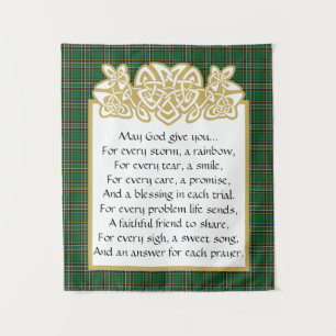 Irish Prayer Celtic Border and Tartan  Tapestry