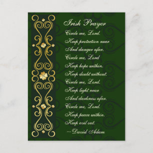 Irish Prayer, Circle me Lord, Postcard
