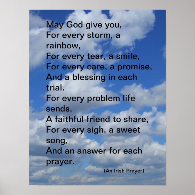 Irish Prayer Poster (Front)