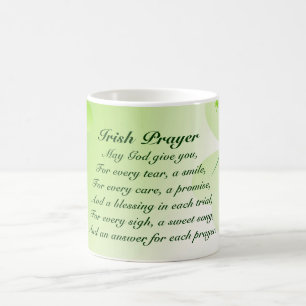 Irish Prayer with Shamrocks and Hearts Mug