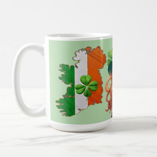 IRISH PRIDE and four leaf clovers-- Coffee Mug (Left)
