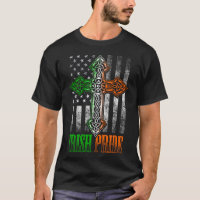 Irish Pride Celtic Cross American Flag Ireland Gru